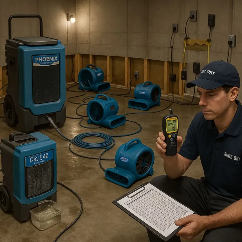 Structural Drying and Dehumidification process in Lyndonville, VT